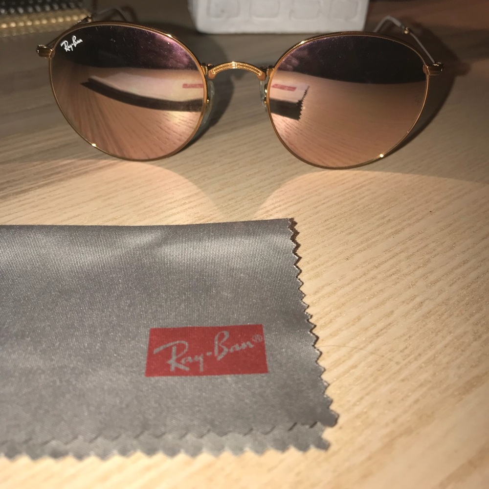 Ray Ban Rose Gold Pink Flash Frame 50mm